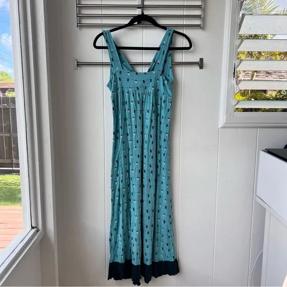 Kickee Pants Simple Twist Pajamas Dress Night Gown Blue Glacier Holiday Lights M - Picture 6 of 7